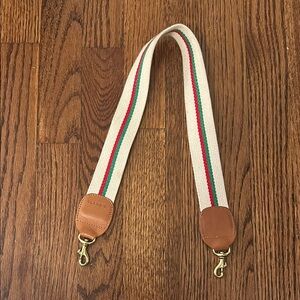 Clare V. Bag Strap Cream with Red and Green Stripe